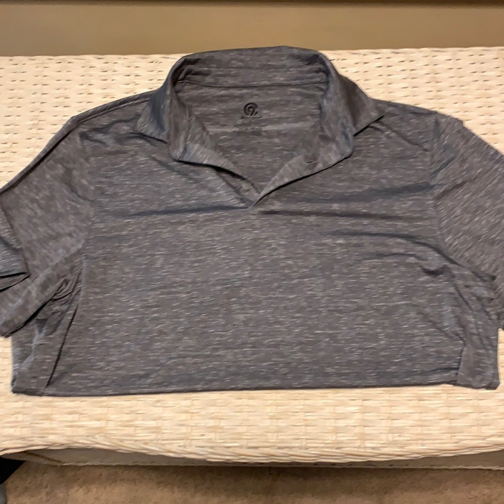 Men’s grey activewear polo grey size L